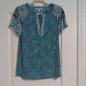 Cato Blue Paisley Women's Blouse